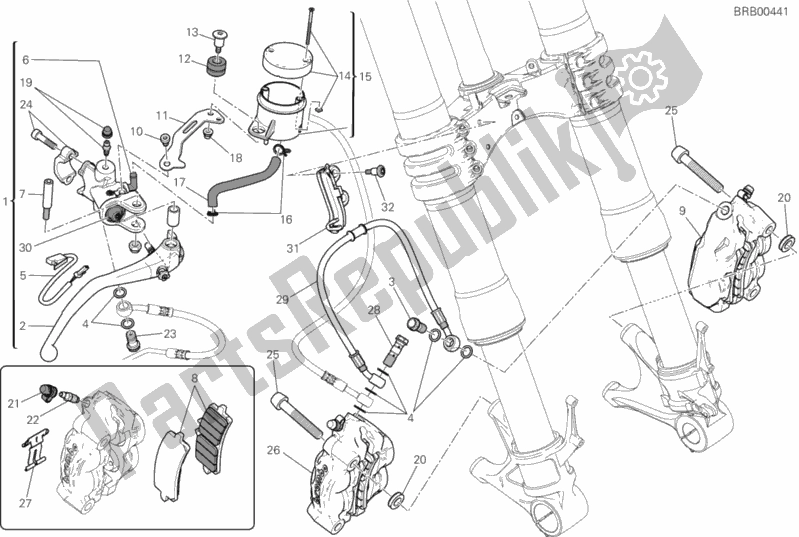 All parts for the Freno Anteriore of the Ducati Superbike 1299S ABS 2015